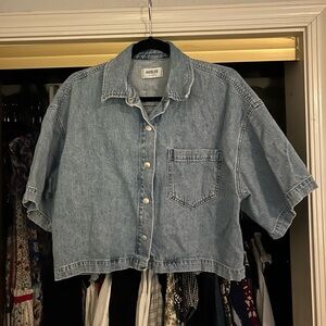 Agolde Rona denim cropped shirt